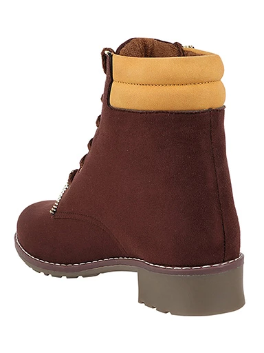 Stylestry Womens & Girls Lace Up High Top Solid Brown Heeled Boots