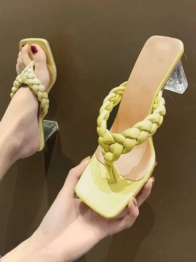 Stylestry Women & Girls Green Block Heels
