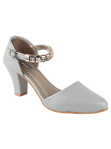 Stylestry Women's & Girl's Grey Solid Stylish Block Heels Pumps