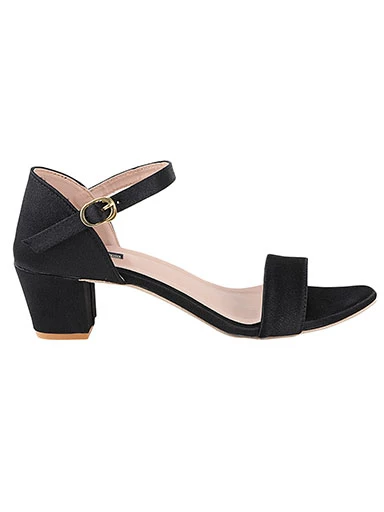 Stylestry Womens & Girls Black Block Heels Solid Sandals