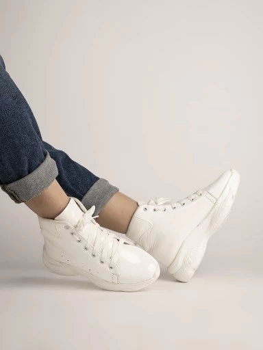 Stylestry Womens & Girls White High-Top Boots