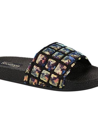 Stylestry Women Black Embellished Sliders