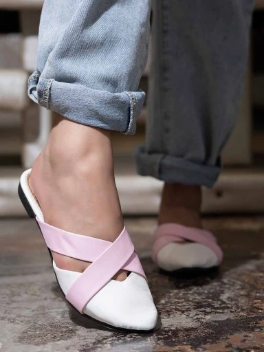 Stylestry Women White Solid Casual Mules