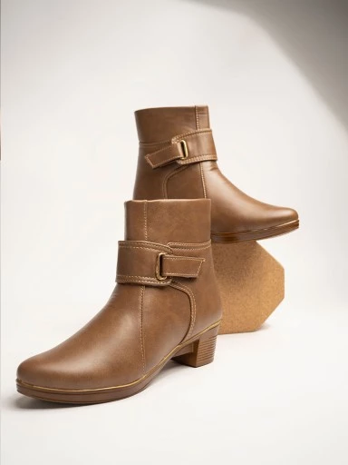 Stylestry Stylish Trendy Smart Casual Brown Boots For Women & Girls