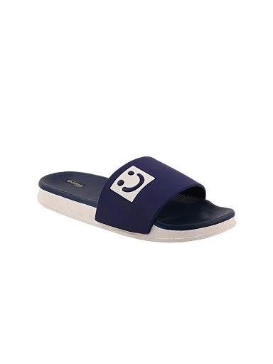 Stylestry Women Navy Blue & White Printed Sliders