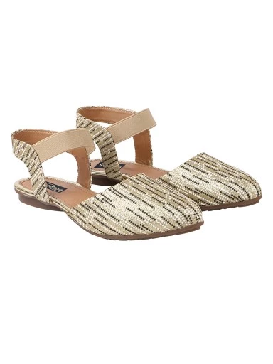 Stylestry Golden Women Flat Mules Bellies Sandals