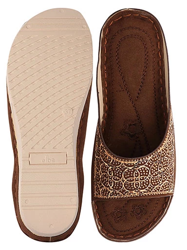 Stylestry Women's & Girl's Brown Embellished Sandals