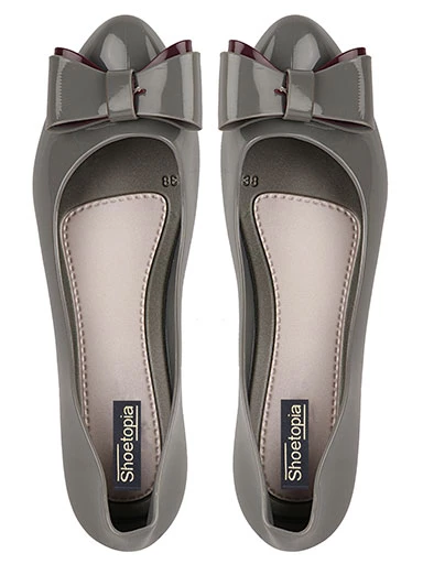 Stylestry Women's & Girl's Grey Wedge Pumps with Bows