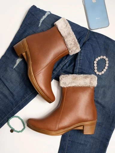 Stylestry Stylish Trendy Smart Casual Tan Boots For Women & Girls