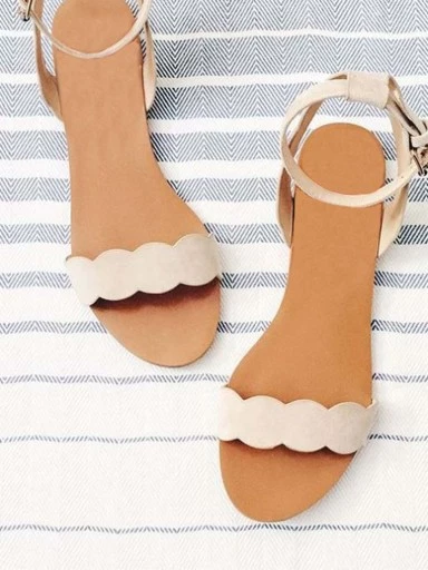 Stylestry Women Cream-Coloured Open Toe Flats