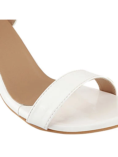 Stylestry Women White Solid Velvet Stilettos Heels
