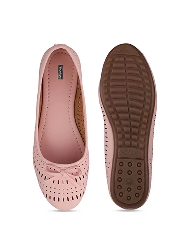 Stylestry Womens & Girls Pink Solid Ballerinas