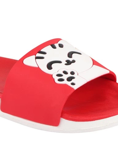 Stylestry Women Red Printed Sliders