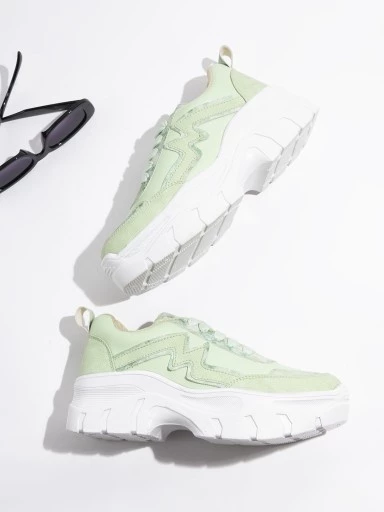 Stylestry Women Green & White Mesh Walking Shoes