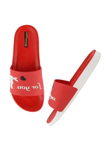 Stylestry Women Red Printed Sliders