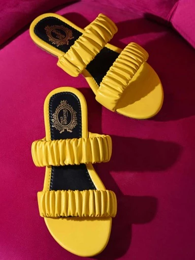 Stylestry Women Yellow Open Toe Flats
