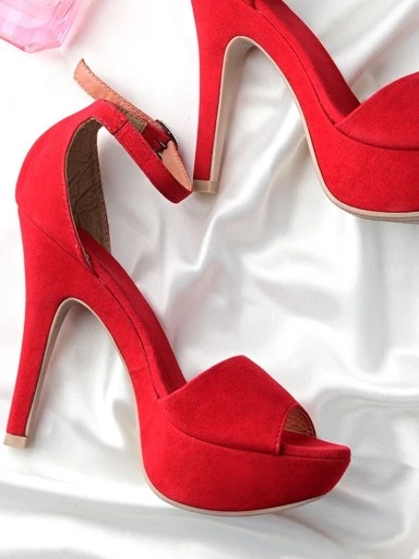 Stylestry Stylish Red Heeled Sandals