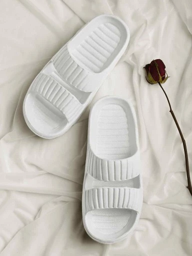 Stylestry Women White Solid Sliders