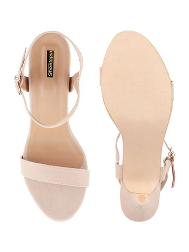 Stylestry Women Cream Solid Velvet Stilettos Heels