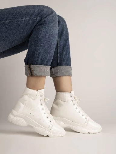 Stylestry Womens & Girls White High-Top Boots