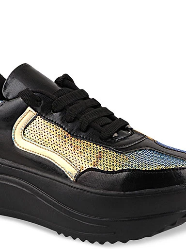 Stylestry Womens & Girls Black Casual Sneakers Shoes