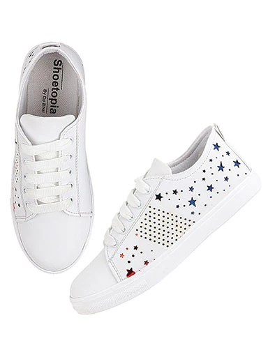 Stylestry Womens & Girls White Casual Sneakers Shoes