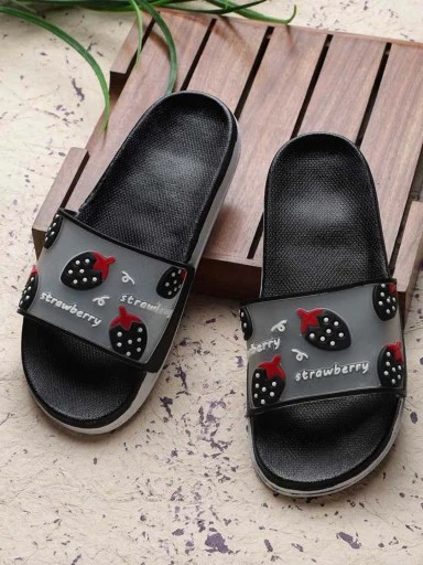 Stylestry Women Black & White Printed Thong Flip-Flops