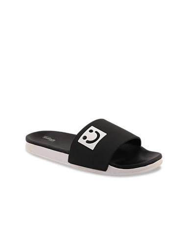Stylestry Women Black & White Printed Sliders