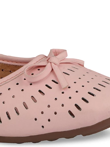 Stylestry Womens & Girls Pink Solid Ballerinas