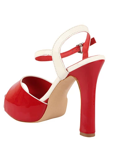 Stylestry Womens & Girls Red Peep Toes Stiletto