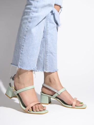 Stylestry Womens & Girls Colourblocked Block Heels Sandals