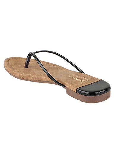Stylestry Womens & Girls Black Solid Open Toe Flats