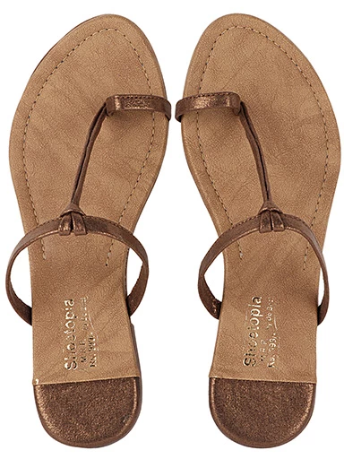 Stylestry Womens & Girls Copper-Toned Solid One Toe Flats