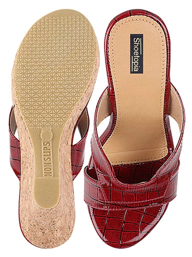 Stylestry Women's & Girl's Cherry Textured Wedges Heels Sandals