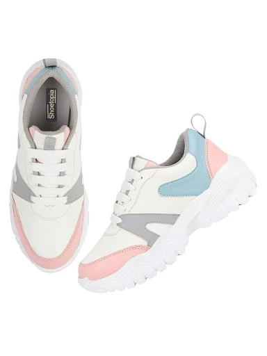 Stylestry Women's & Girls White Stylish Shoes