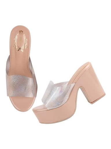 Stylestry Women & Girls PEACH BLOCK Heels