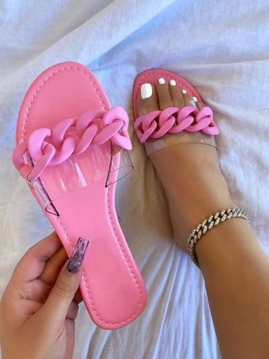 Stylestry Womens & Girls Pink Open Toe Flats