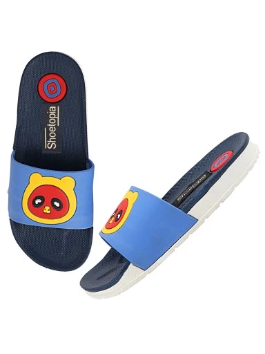 Stylestry Women Blue Printed Sliders