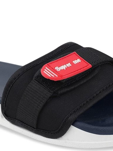 Stylestry Women Blue Buckle Sliders