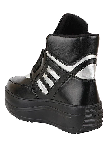 Stylestry Womens & Girls Colourblocked Lace Up Heeled Boots