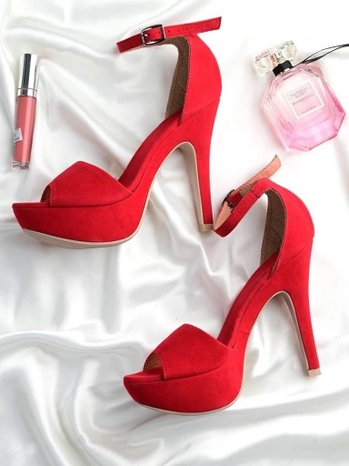 Stylestry Stylish Red Heeled Sandals