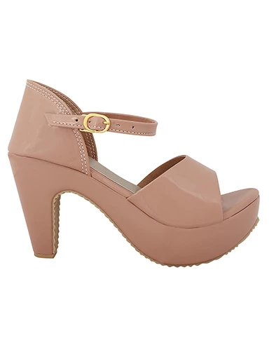 Stylestry Womens & Girls Peach Solid Heels