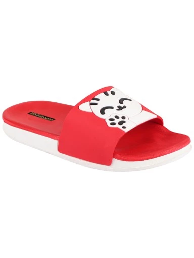 Stylestry Women Red Printed Sliders