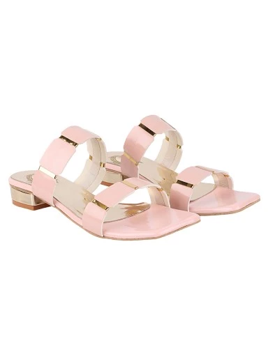 Stylestry Women Pink Solid Block Sandals