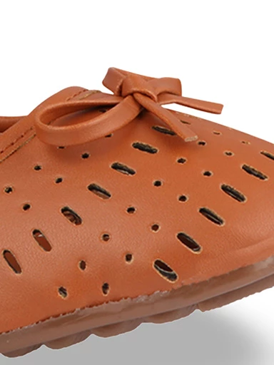 Stylestry Womens & Girls Tan-Coloured Solid Ballerinas