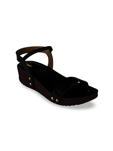 Stylestry Womens & Girls Black Solid Sandals