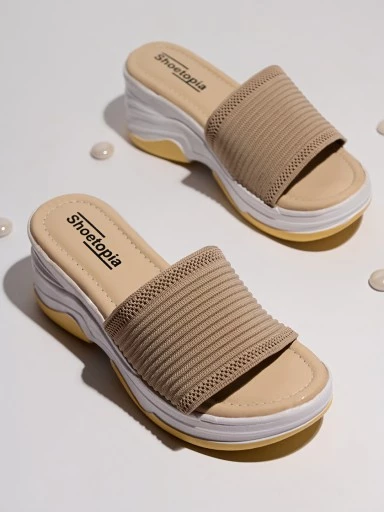 Stylestry Women's & Girl's Cream Embellished Wedge Sandals