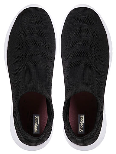 Stylestry Womens & Girls Black Casual Walking Shoes