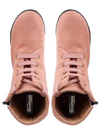 Stylestry Womens & Girls Peach Zipper High Top Heeled Boots