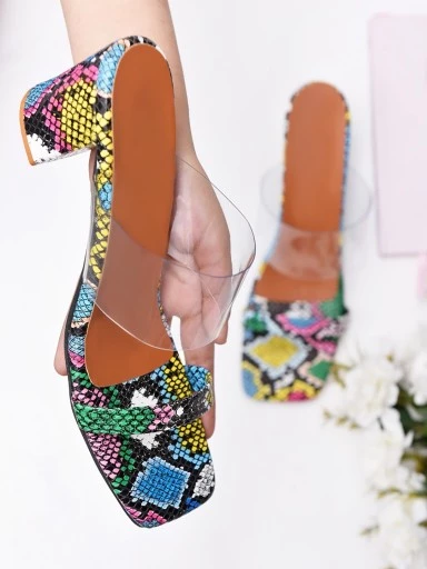 Stylestry Womens & Girls Black Animal Print Block Heels